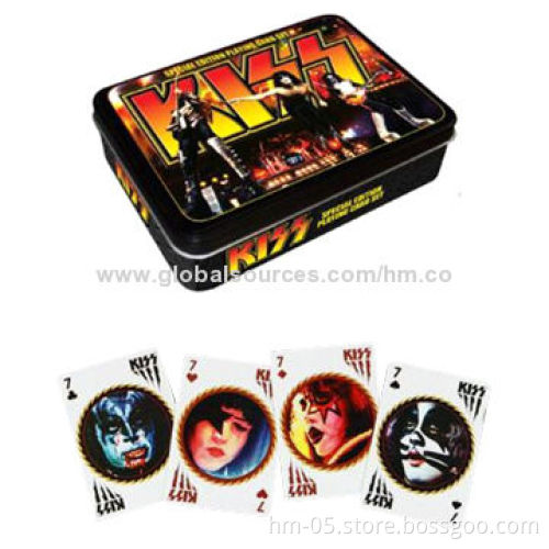 Poker Playing Cards in Tin Box, Customized Logos, ODM and OEM Orders are Welcome